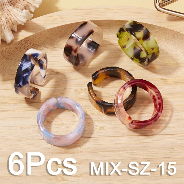 Transparent Acrylic Resin Rings for Women Korean Style Summer Sweet Cute Geometric Round Open Ring Wedding Jewelry Gift