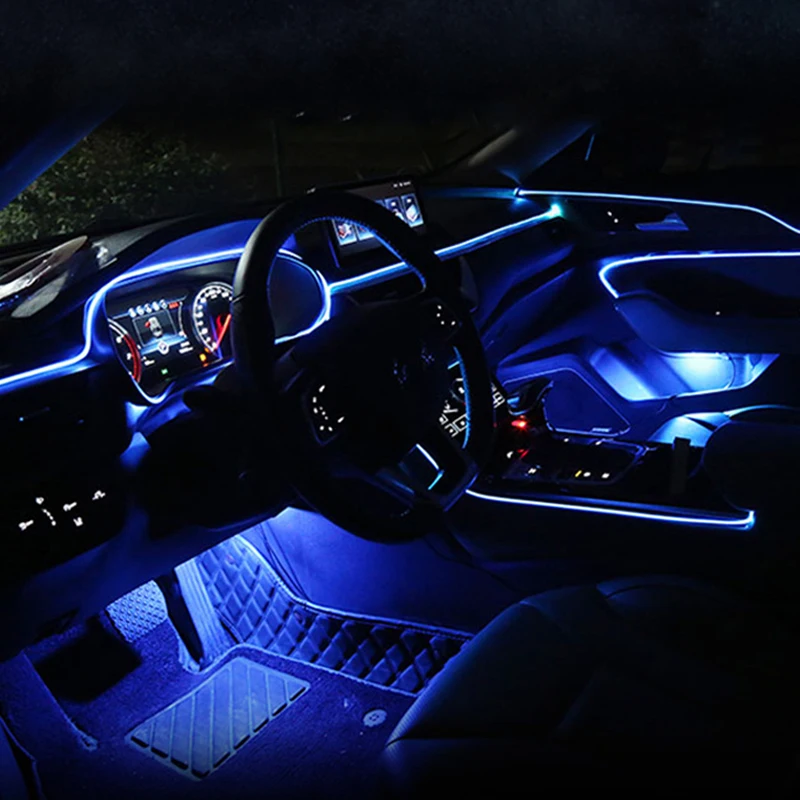 

4/5/6 In 1 RGB LED Light Universal Car Interior Ambient Decor Fiber Optical Strip Light By App Control Decorative Atmospher Lamp