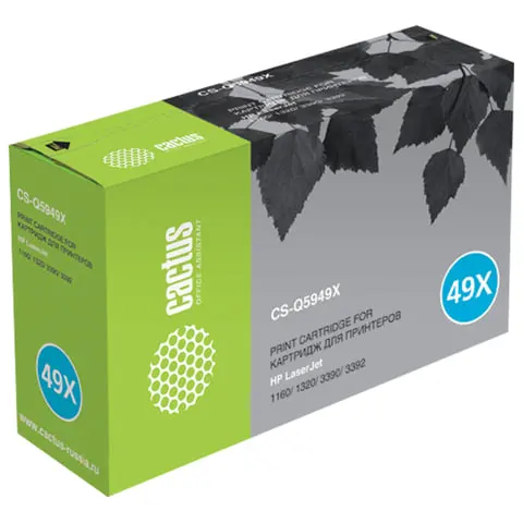 Картридж лазерный CACTUS (CS-Q5949X) для HP LaserJet 1320/3390/3392 ресурс 6000 стр. (арт. 361970) |