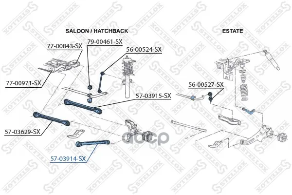57-03914-Sx_рычаг Задней Подвески Продольный! Sedan Ford Mondeo All 01 Stellox 5703914sx Stellox арт. 5703914SX