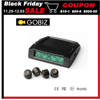 

CARCHET Solar Powered TPMS Car Tire Pressure Monitor System Wireless 4 External or Internal Sensors for car light truck Alarm