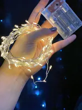 Lights Led-String Battery-Operated Firecracker Fairy Party Copper-Wire Christmas-Window