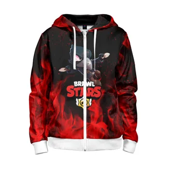

Children's sweatshirt 3D with zipper Brawl Stars Crow
