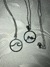 Jisensp-Collar con colgante de ondas bohemias para mujer, joyería de acero inoxidable, amuletos de surfista para playa, bisutería femenina