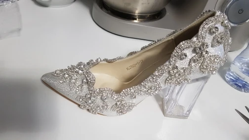 CREATEME™ Elegant Wedding Shoes + Clear Heel Pumps - Winfinity Brands