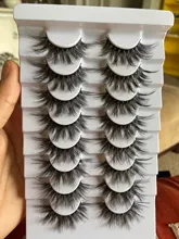 Pestañas postizas de visón 3D, 5/8/10 pares, naturales, suaves y esponjosas, voluminosas, largas y espectaculares, maquillaje de extensión de pestañas cruzadas