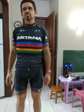 ASTANA-Ropa negra de ciclismo para hombre, camisetas de secado rápido, pantalones cortos para bicicleta de equipo, 9Dgel, para verano, 2020