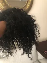 LUFFY-Peluca de cabello humano rizado sin pegamento para mujeres negras, hecha a máquina con flequillo, pelo brasileño Remy con densidad de 200%