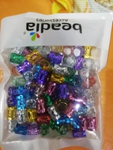 100 unids/lote Color de la mezcla 8x9mm micro pelo temor trenzas bloqueo tubo perlas ajustable esposas clips para el cabello ACCESORIOS Herramienta