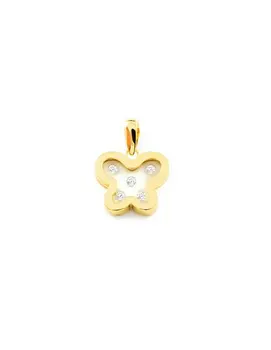 

Pendant Gold butterfly transparent background zircons (9kts)