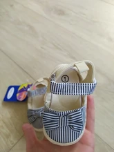 Zapatos de verano para niños y recién nacidos, zapatillas de cuna suaves para bebés, antideslizante con lazo a rayas, 0 a 18 m, 2019