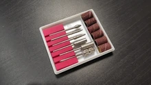 Juego de brocas para uñas, 6 uds., barra de 2,35, banda de lijado de 6,35mm, para máquina de lijado eléctrica profesional, herramientas de manicura y pedicura
