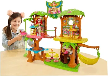 

Enchantimals-Junglewood coffee shop with doll and pet Peeki Parrot and accessories (Mattel GNC57)