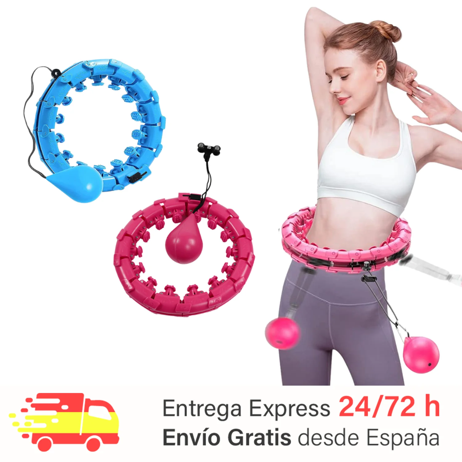 Cerceau Hula Hoop Fitness, Cerceau intelligent pour adultes Perte de poids  Équipement d'exercice 2 en 1 Pour abdominaux fitness