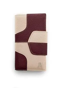 

Women's wallet in 1ª quality leather with attractive combination (15 slots + 1 ID). Burgundy-Beige. (16x9 cm)
