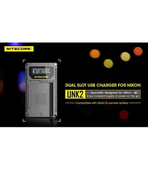 

NITECORE UNK2 NIKON CHARGER EN-EL15 DUAL(2BATERIAS 1 USB)