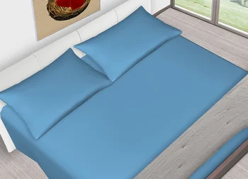 

Full bed sheets double 100% cotton solid color light blue