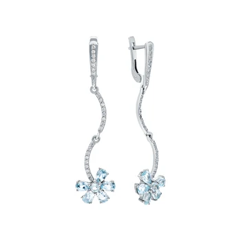 

Silver earrings with Topaz and cubic zirconia sunlight sample 925