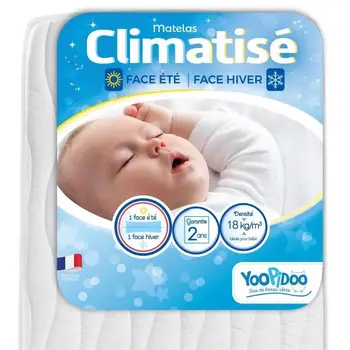 

Mattress for baby with air conditioning YOOPIDOO-Summer Winter-French Made-60x120x12 cm