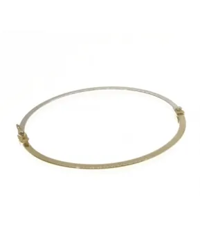 

Two-tone square tube hoop gold bracelet