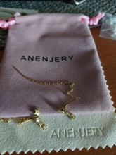 Anenjary-pendientes de plata de ley 925 con forma de estrella, aretes de cadena larga, S-E1443 completo