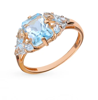 

Gold ring with Topaz sunlight sample 585