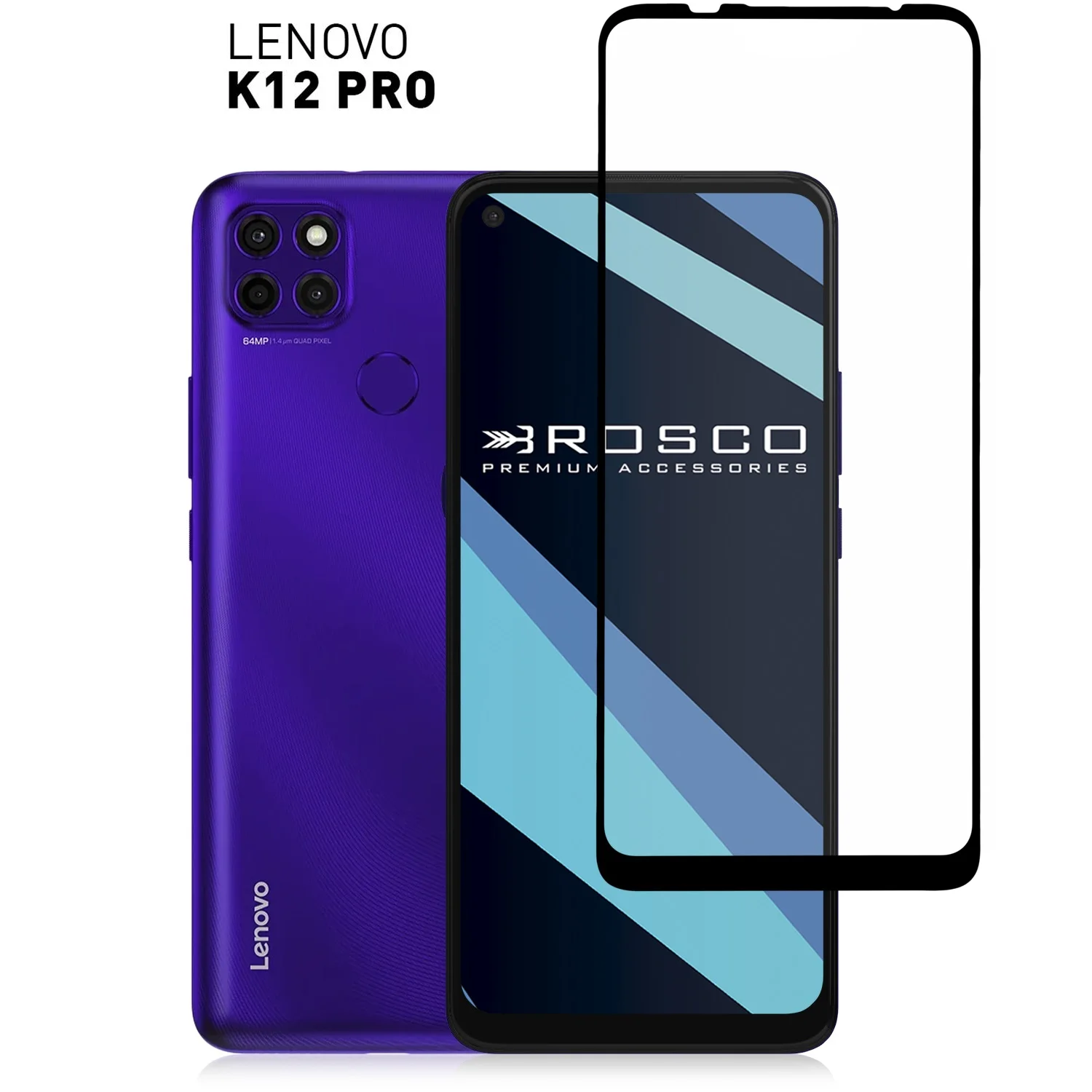 Прозрачное защитное стекло ROSCO с черной рамкой для Lenovo K12 Pro олеофобным покрытием |