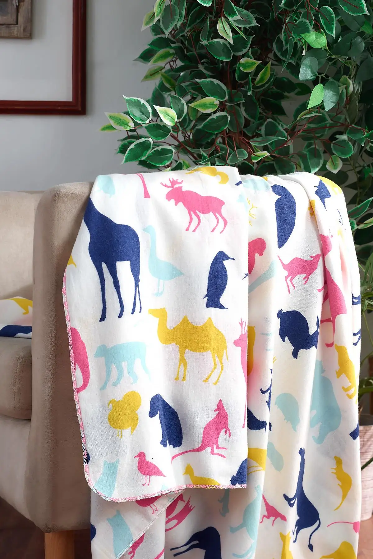 

100 Cotton Baby Blanket Animals