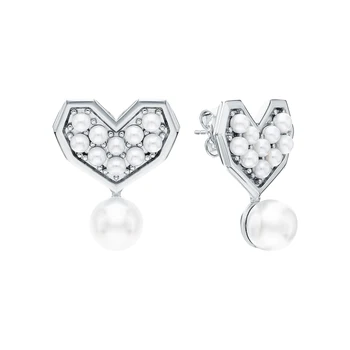 

Silver earrings with imitation pearls sunlight sample 925