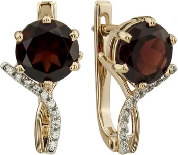 

Aloris earrings with garnet and cubic zirconia in red gold