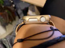 Marco de cristal estuche matel para Apple Watch iPhone 6 4 3 44mm 42mm iwatch banda 38mm de parachoques de Metal en todo marco de protector de pantalla