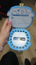 Caja de madera para dientes de bebé, organizador umbilical para los dientes de la leche en inglés/español/portugués, caja de recuerdo para niños y niñas