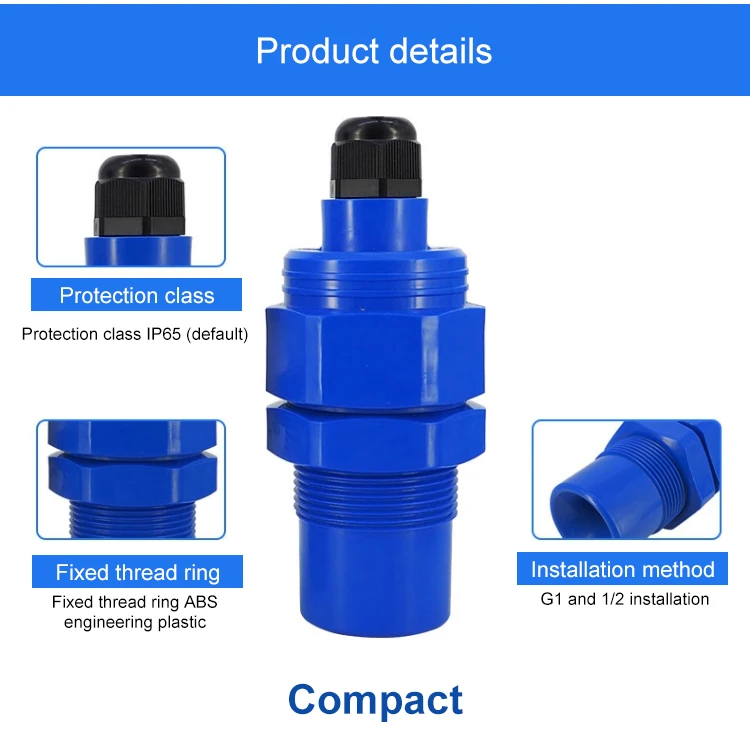 IP68 IP65 4-20 ma RS485 Distance 10 Meter Water Fuel Oil Tank Liquid Depth Ultra