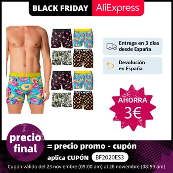 

Pack 8 briefs Crazy Boxer printed in various colors made of microfiber for men