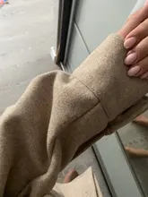 Outwear Jackets Long-Coats Camel ZXQJ Woolen Girls Chic Elegant Spring-Autumn Vintage Women