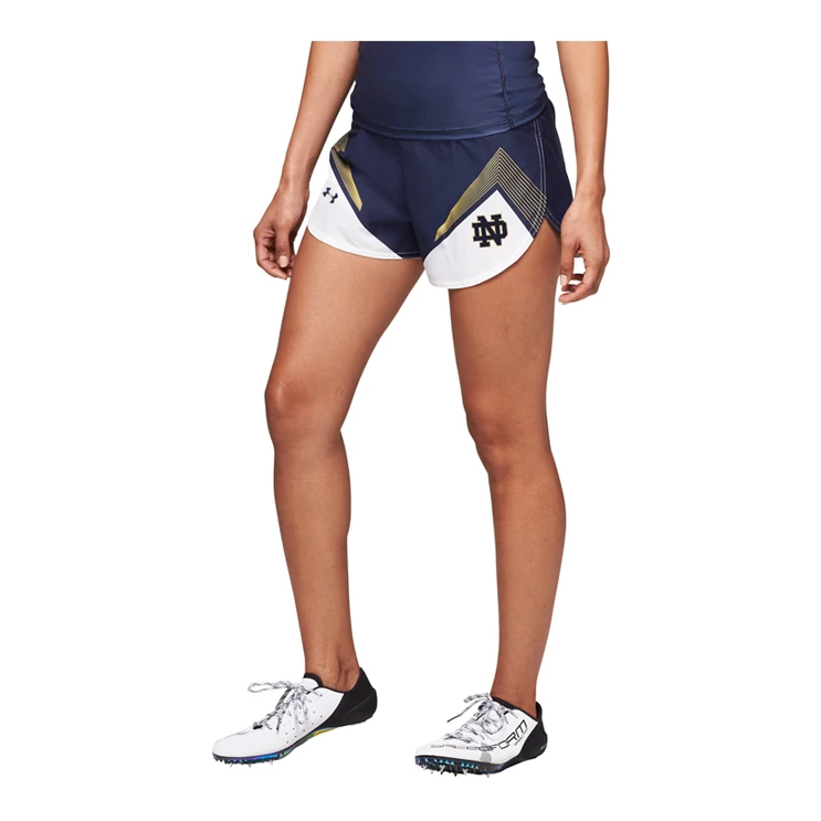 longitud colgante trigo Under Armour pantalones cortos deportivos para mujer, color azul, con  inserciones blancas, Notre Dame, talla S M| | - AliExpress