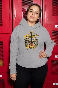 

Angemiel Wear Let The Music Play Gray Women 'S Hooded Sweatshirt