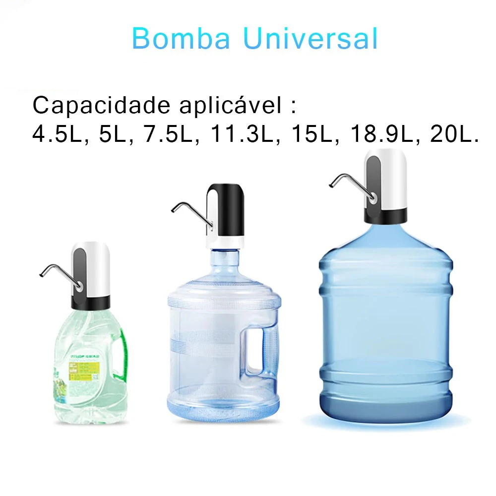 Bomba Elétrica Universal with Carregamento USB for Galão Garrafão de Água