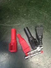 Insulation-Wire Connector Banana-Plug Multimeter-Test Right-Angle Solder-Type Male Red/black
