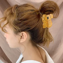 Японский милый медведь захватывающий зажим большая половина Галстук Заколка для волос шоу MOE девушка коала медведь волосы конского хвоста хватать уксусной кислоты шпилька