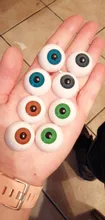 Mxfans-Muñeca acrílica de media ronda, 8 Uds., 26mm, oso artesanal, Ojos de plástico, globo ocular para Halloween