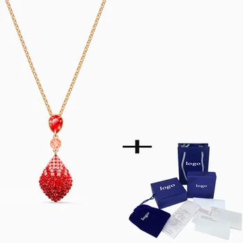 

SWA 2020 New Fashion Classic Red Crystal FUN Necklace Give Girlfriend Birthday Engagement Romantic Exquisite Luxury Best Gift