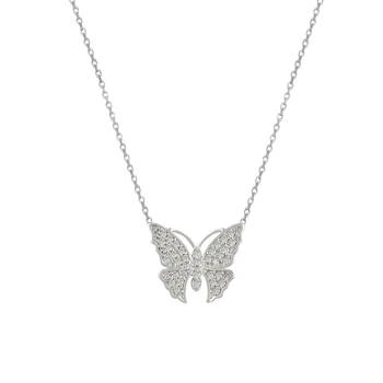 

KUTAYDAN Zircon Cubic Zirconia Butterfly Pendant 925 Sterling Silver