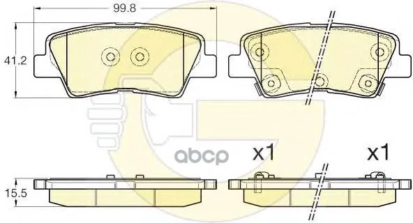 Колодки Тормозные Hyundai Solaris 10-/Sonata V(Nf) 05-/Kia Soul 09- Задние Girling 6135375 Girling арт. 6135375