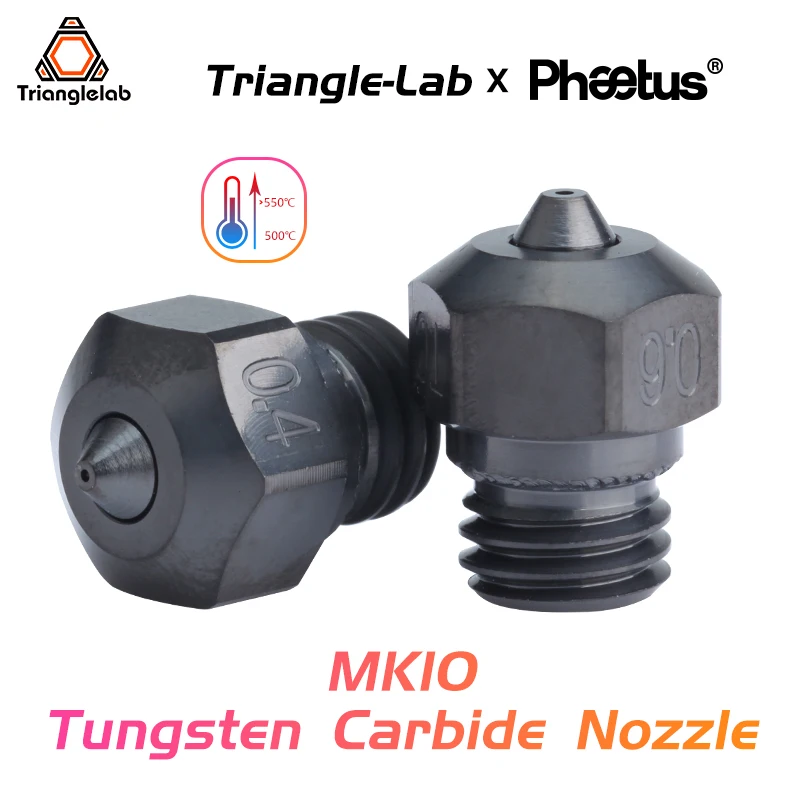 C Trianglelab Phaetus collaboration MK10 Tungsten Carbide Nozzle Super Wear-Resistance DLC coating M7 Thread ID2.0 MK10 NOZZLE