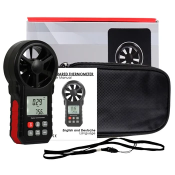 

Handheld Vane Anemometer Barometer Air Wind Speed Temperature Wind Chill Velocity w/ LED Lighting