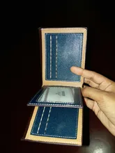 Cartera Vintage de cuero para hombre, cartera masculina de lujo, corta, ajustada, con Clip para dinero, tarjetero, Portomonee