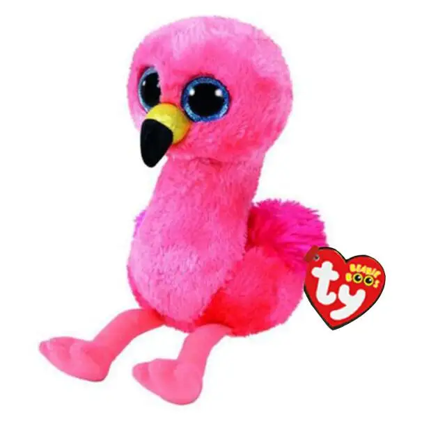 Flamingo Ty Beanie плюшевые куклы животных Единорог Сова Жираф мягкие игрушки пингвин летучая мышь кошка Boos собака 15 см - Цвет: Flamingo