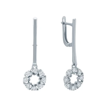 

Silver earrings with cubic zirconia sunlight