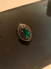 Kinel de lujo anillo para las mujeres aspecto Vintage AAA verde de cristal de la joyería de Boho de Color oro encanto étnico anillo de boda